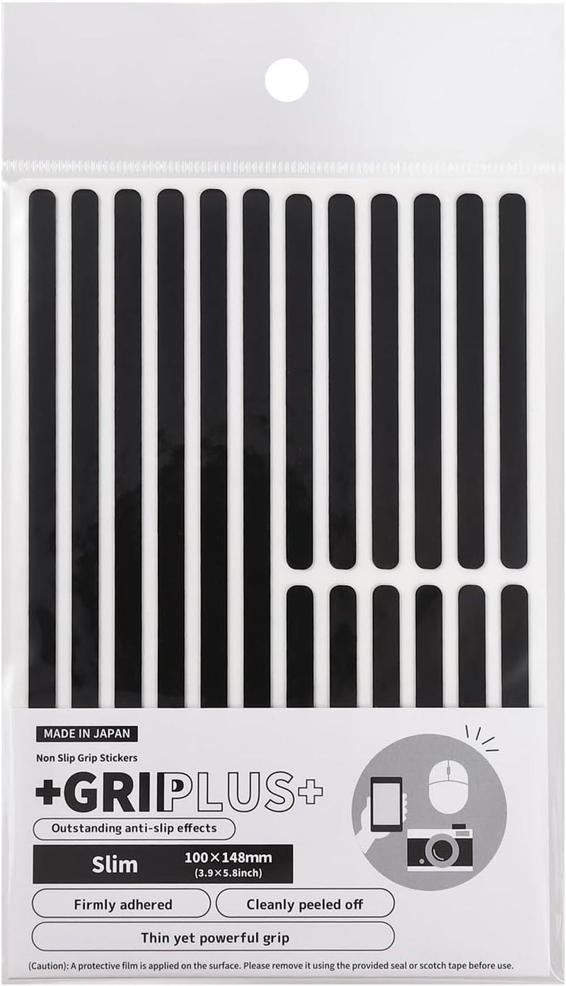 Griplus Non Slip Grip Stickers Slim (Black, 100×148mm(3.9×5.8")) - Reusable Adhesive Pad for Desk, Phone, Mouse, Office, Multi-Purpose - Image 1